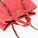 CHANEL Chain Hand Bag Pile 2way Pink CC Auth ar9158SAV-7