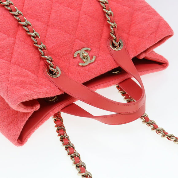 CHANEL Chain Hand Bag Pile 2way Pink CC Auth ar9158SAV