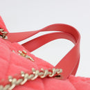 CHANEL Chain Hand Bag Pile 2way Pink CC Auth ar9158SAV-14