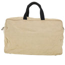 PRADA Boston Bag Canvas 2way Beige Auth ar9161-3