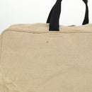 PRADA Boston Bag Canvas 2way Beige Auth ar9161-2