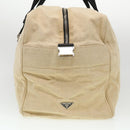 PRADA Boston Bag Canvas 2way Beige Auth ar9161-4