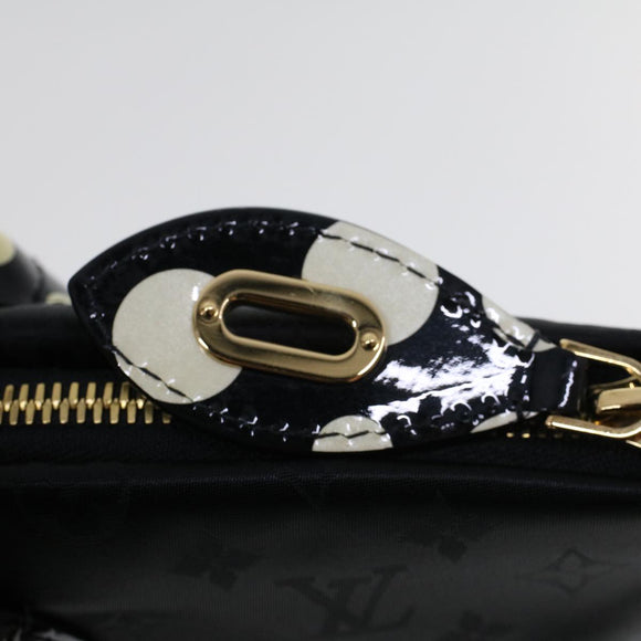 LOUIS VUITTON Vernis Dot Infinity Lockit MM Bag Black M40682 Auth ar9434B