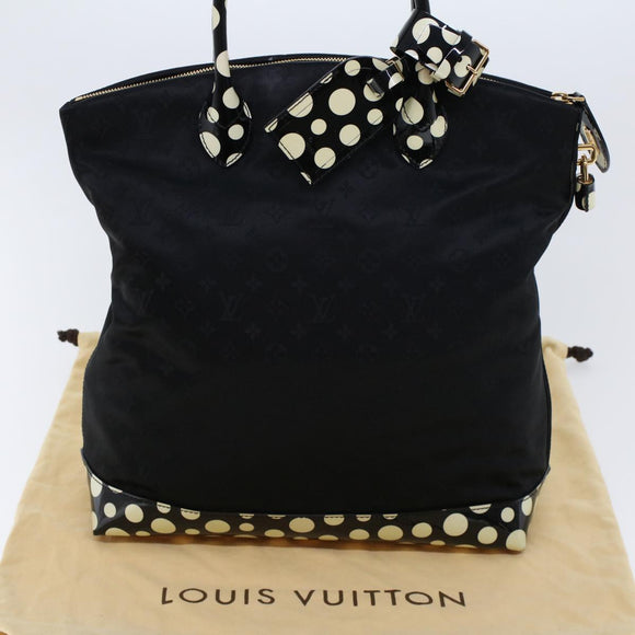 LOUIS VUITTON Vernis Dot Infinity Lockit MM Bag Black M40682 Auth ar9434B