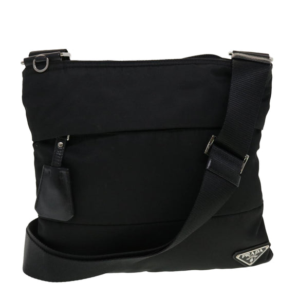 PRADA Shoulder Bag Nylon Black Auth ar9571