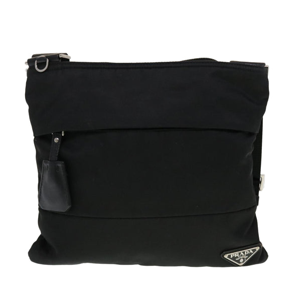 PRADA Shoulder Bag Nylon Black Auth ar9571