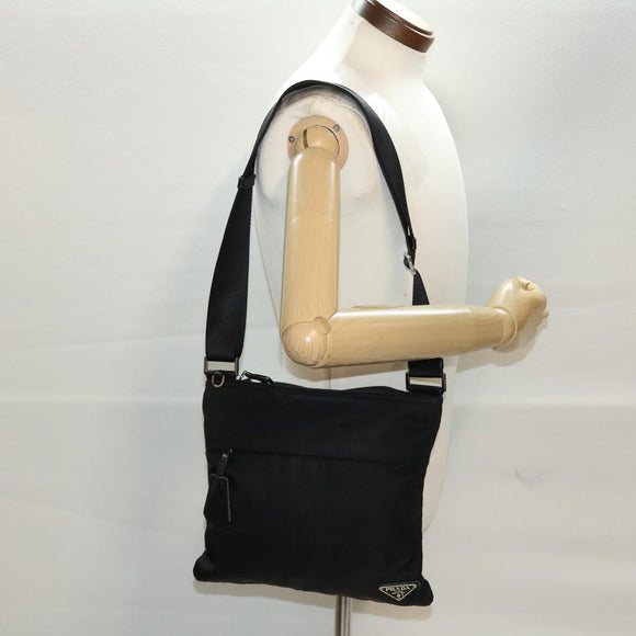 PRADA Shoulder Bag Nylon Black Auth ar9571