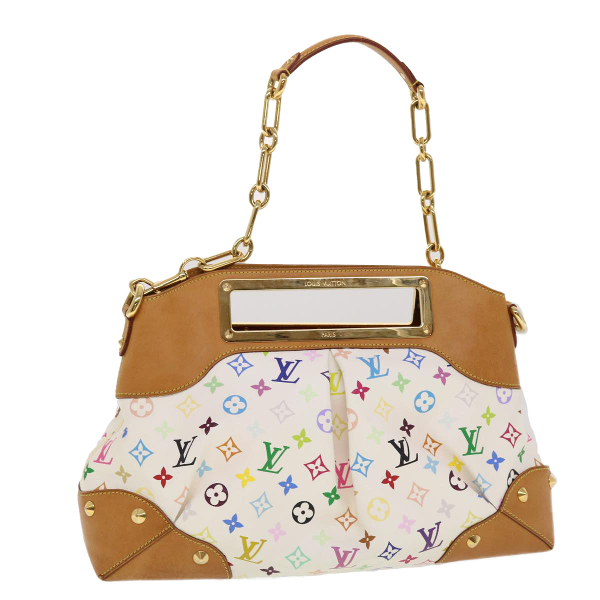 LOUIS VUITTON Monogram Multicolor Judy GM Shoulder Bag White M40253 Auth ar9578A