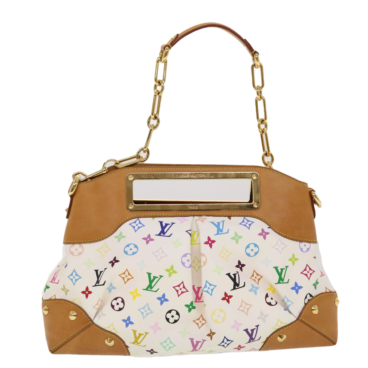 LOUIS VUITTON Monogram Multicolor Judy GM Shoulder Bag White M40253 Auth ar9578A