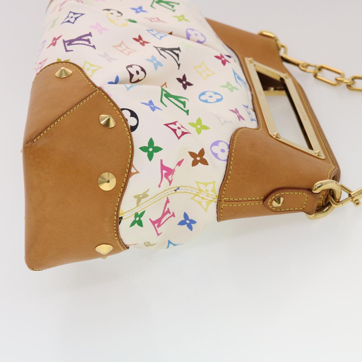 LOUIS VUITTON Monogram Multicolor Judy GM Shoulder Bag White M40253 Auth ar9578A