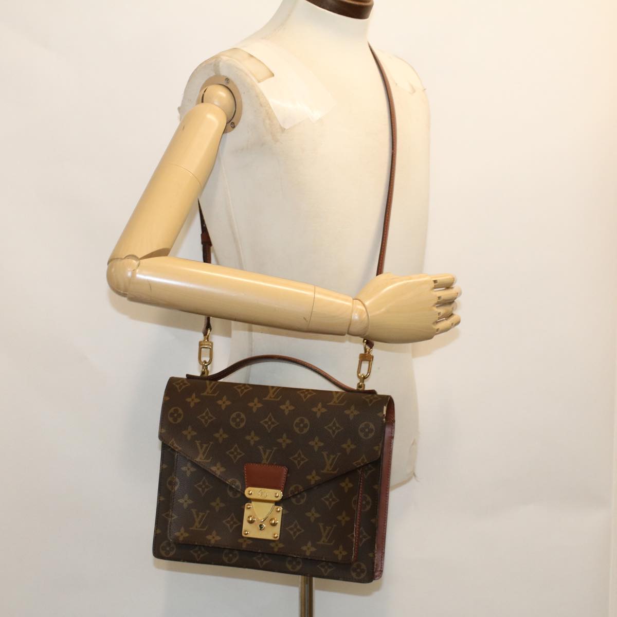 LOUIS VUITTON Monogram Monceau 28 Hand Bag 2way M51185 LV Auth ar9880B