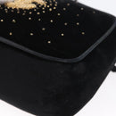 CHANEL Shoulder Bag Velor Black Gold CC Auth ARZ008SAV-15