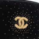 CHANEL Shoulder Bag Velor Black Gold CC Auth ARZ008SAV-18