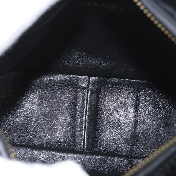 CHANEL Shoulder Bag Velor Black Gold CC Auth ARZ008SAV