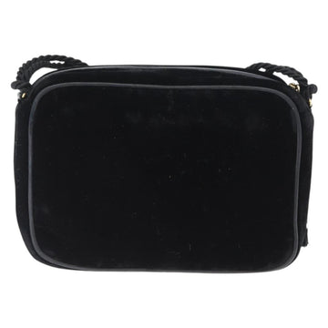CHANEL Shoulder Bag Velor Black Gold CC Auth ARZ008SAV - 0