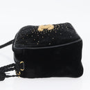 CHANEL Shoulder Bag Velor Black Gold CC Auth ARZ008SAV-4