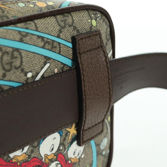 GUCCI GG Canvas Disney Waist bag PVC Beige Gold 602695 Auth ARZ017SAM