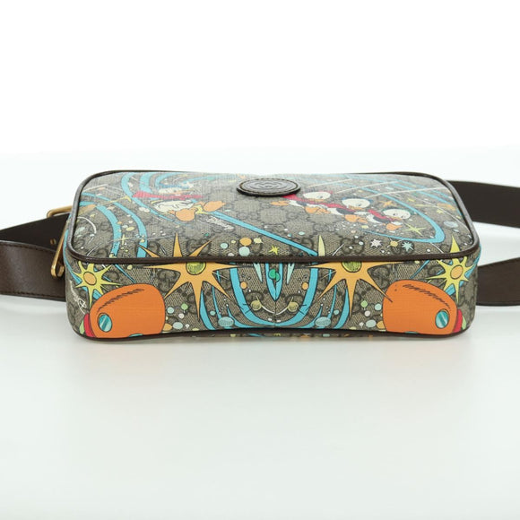 GUCCI GG Canvas Disney Waist bag PVC Beige Gold 602695 Auth ARZ017SAM