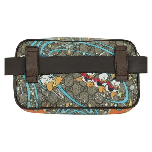 GUCCI GG Canvas Disney Waist bag PVC Beige Gold 602695 Auth ARZ017SAM