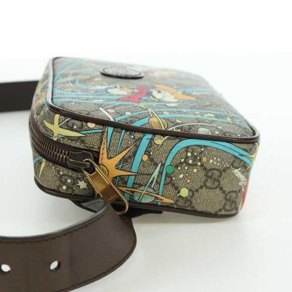 GUCCI GG Canvas Disney Waist bag PVC Beige Gold 602695 Auth ARZ017SAM