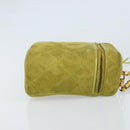 CHANEL Chain Matelasse Umhängetasche Wildleder Grün Gold CC Auth ARZ019A-3