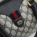 GUCCI GG Supreme Boston Bag PVC Navy Gold 39 02 007 Auth ARZ022-14