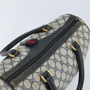 GUCCI GG Supreme Boston Bag PVC Navy Gold 39 02 007 Auth ARZ022-6