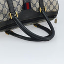 GUCCI GG Supreme Boston Bag PVC Navy Gold 39 02 007 Auth ARZ022-7