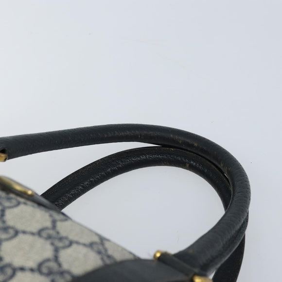 GUCCI GG Supreme Boston Bag PVC Navy Gold 39 02 007 Auth ARZ022