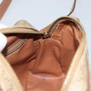 CELINE Macadam Canvas Shoulder Bag PVC Beige Gold Auth ARZ023-18
