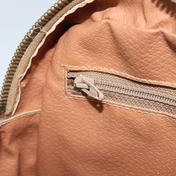 CELINE Macadam Canvas Shoulder Bag PVC Beige Gold Auth ARZ023