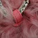 CHANEL Pouch Fur Pink Silver CC Auth ARZ032SAM-16