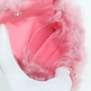 CHANEL Pouch Fur Pink Silver CC Auth ARZ032SAM-19