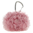 CHANEL Pouch Fur Pink Silver CC Auth ARZ032SAM-2
