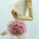 CHANEL Pouch Fur Pink Silver CC Auth ARZ032SAM-24