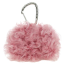 CHANEL Pouch Fur Pink Silver CC Auth ARZ032SAM-3