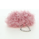 CHANEL Pouch Fur Pink Silver CC Auth ARZ032SAM-6