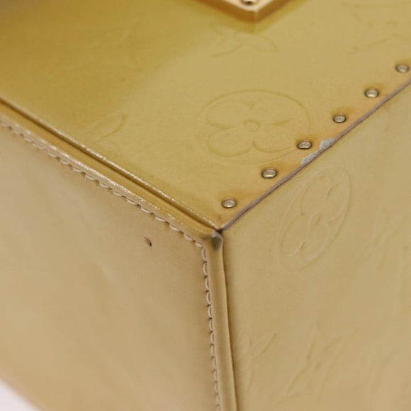 LOUIS VUITTON Monogram Vernis Bleecker Cosmetic Pouch Beige M91002 Auth ARZ033