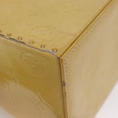 LOUIS VUITTON Monogram Vernis Bleecker Cosmetic Pouch Beige M91002 Auth ARZ033-17