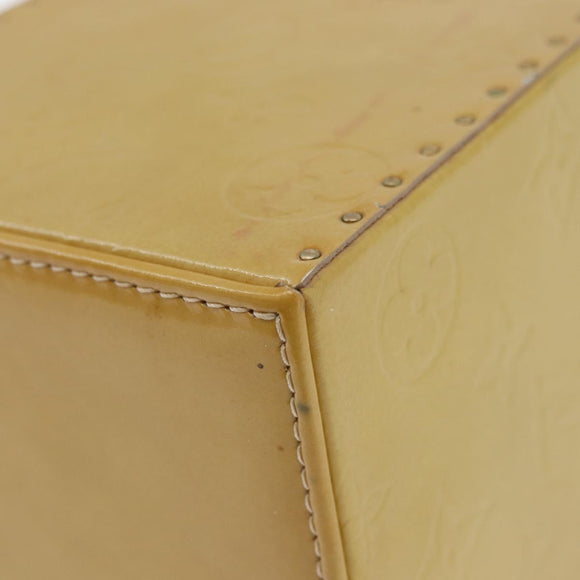 LOUIS VUITTON Monogram Vernis Bleecker Cosmetic Pouch Beige M91002 Auth ARZ033