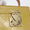 LOUIS VUITTON Monogram Vernis Bleecker Cosmetic Pouch Beige M91002 Auth ARZ033-19