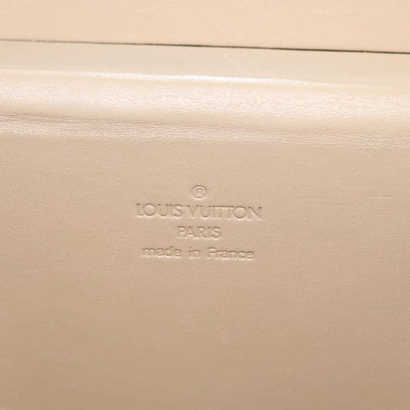 LOUIS VUITTON Monogram Vernis Bleecker Cosmetic Pouch Beige M91002 Auth ARZ033