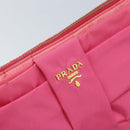 PRADA Ribbon Shoulder Bag Nylon Pink Gold Auth ARZ034A-17