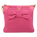 PRADA Ribbon Shoulder Bag Nylon Pink Gold Auth ARZ034A-13