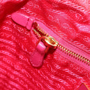 PRADA Ribbon Shoulder Bag Nylon Pink Gold Auth ARZ034A-21