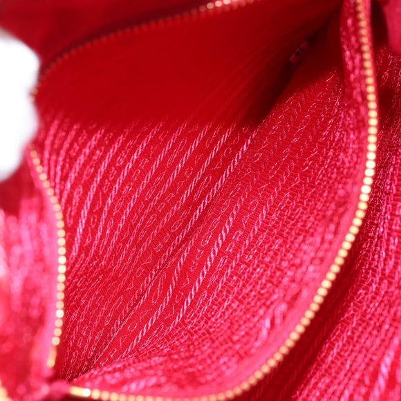 PRADA Ribbon Shoulder Bag Nylon Pink Gold Auth ARZ034A
