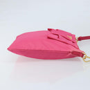PRADA Ribbon Shoulder Bag Nylon Pink Gold Auth ARZ034A-3