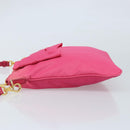 PRADA Ribbon Shoulder Bag Nylon Pink Gold Auth ARZ034A-4