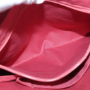 Salvatore Ferragamo Gancini Hand Bag Leather Red Gold Auth ARZ035A-20