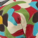 BALLY Hand Bag Canvas Multicolor Gold Auth ARZ038-14